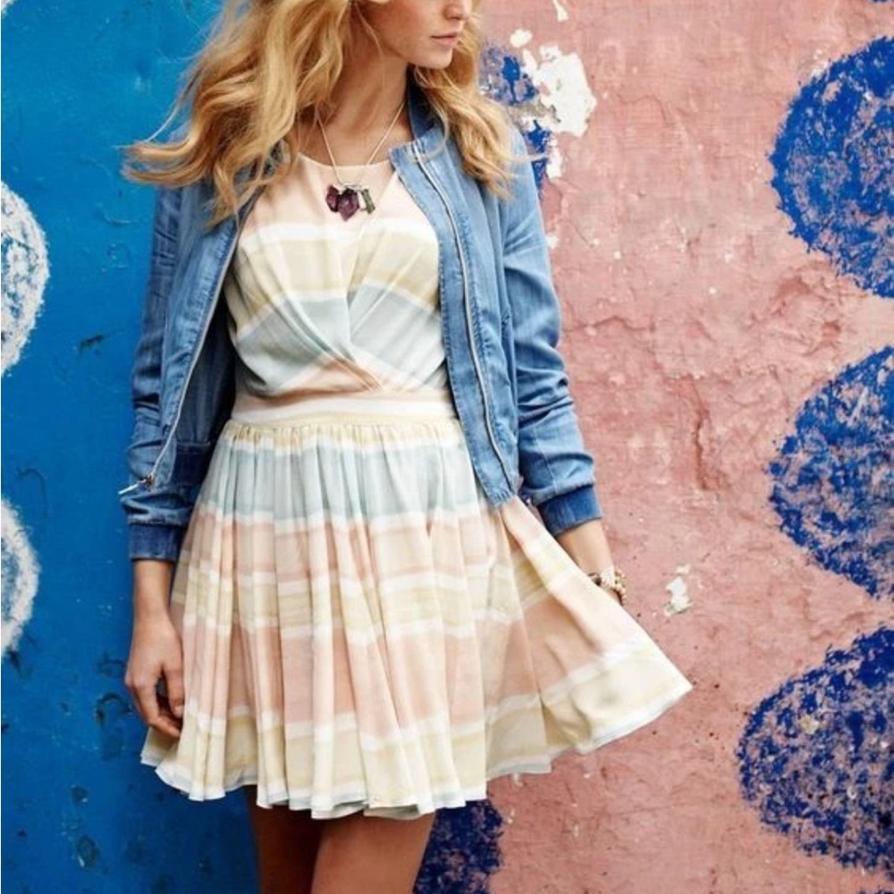 Anthropologie paper crown watercolor mirage dress - size M
